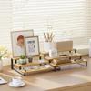 Large Capacity Expandable Step Storage Rack Bamboo Model Display Stand  For Kitchen