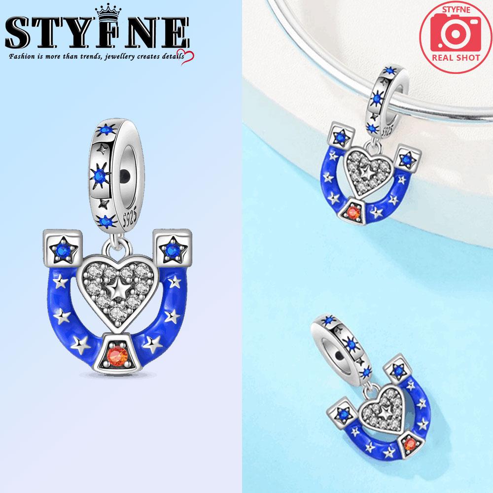 Медно-голубая ковбойская шляпа с подковой на удачу, подвеска-шарм в виде черепа для регби для оригинального браслета, женские украшения для девушек