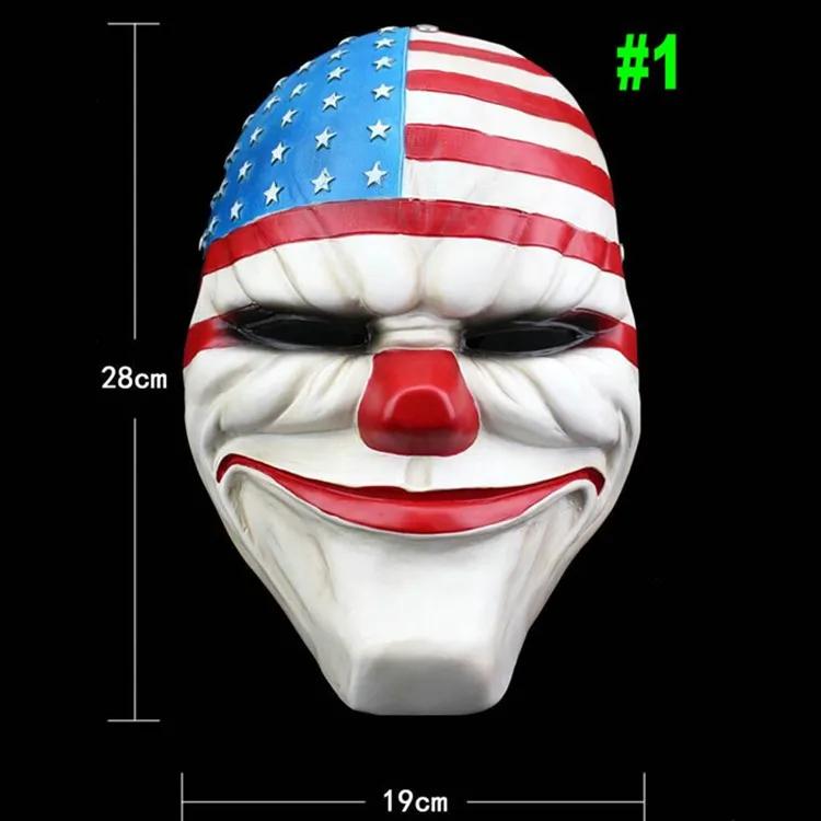 Payday 2 Resin Mask Heist Dallas/Wolf/Chains/Hoxton Cosplay Halloween Collection Horror Clown Masquerade Carnaval Costume Props