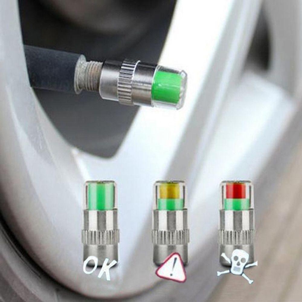 4pcs New Warning Visiable Monitor Car Stem Caps Air Pressure Valve Tire Gauge Sensor Indicator