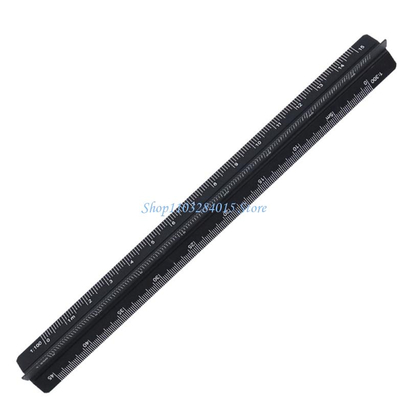 R6FF Aluminum Drafting Ruler With Clear Engraved Markings Measuring Scale