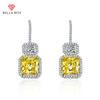 Новые модные желтые/белые висячие серьги с фианитом для женщин, простой элегантный дизайн, женские серьги-капли, необычный подарок, вечерние украшения