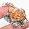 Brecciated Mookaite, Peridot 925 Sterling Silver Jewelry Pendant 2.29" D7w38