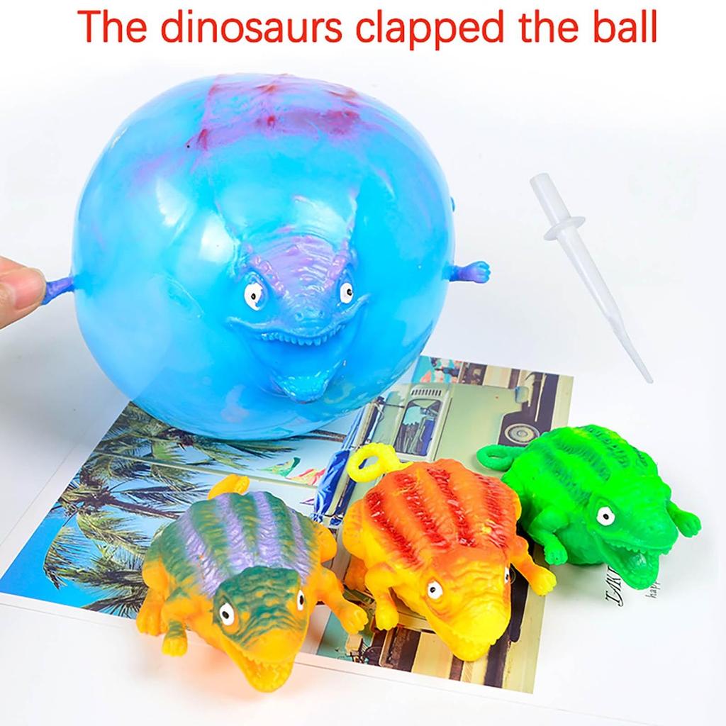 12 шт., мяч с динозаврами, детские забавные дующие надувные животные, динозавр, стресс
