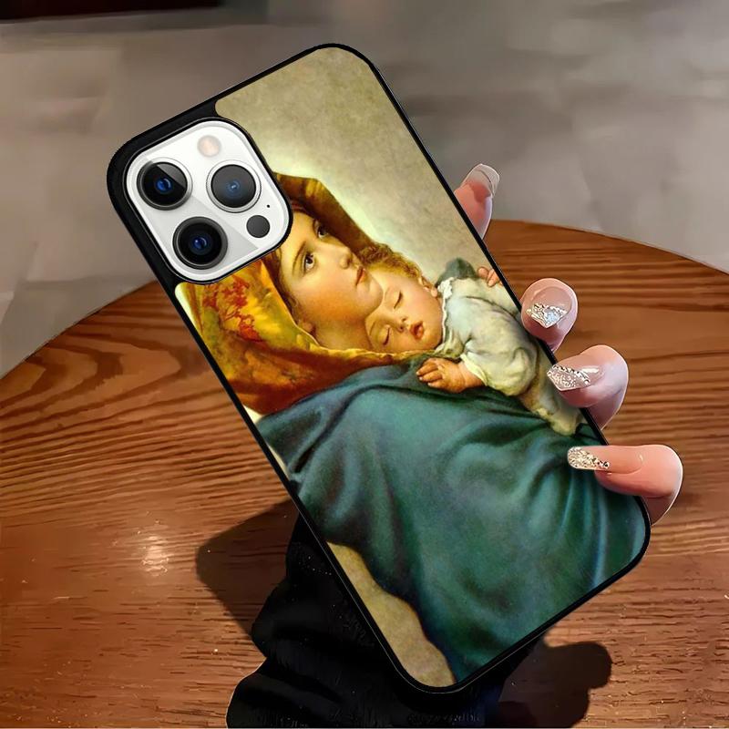 Virgin Mary And Jesus Phone Case For iPhone 17 Air 16 15 14 13 12 11 Pro Max Max Plus Bumper Case Cover