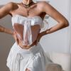 Женская уличная топ-топ-бюстье с открытыми плечами и вырезом-рыбьей костью