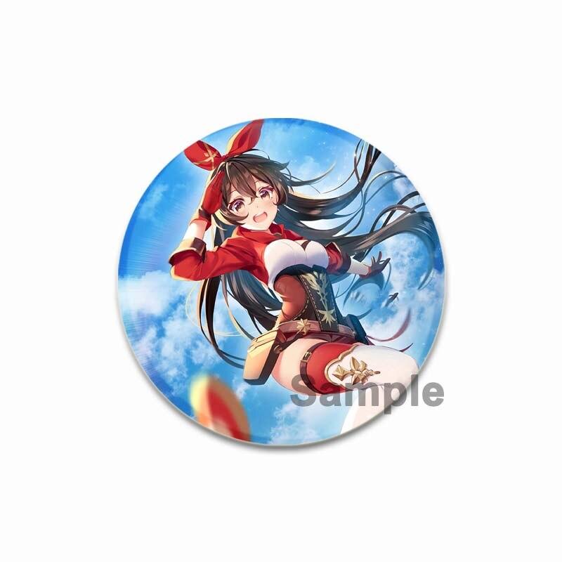 58 мм Genshin Impact, мягкая кнопка, булавка, креативные забавные броши на воротник, мультяшный значок, одежда, шляпа, аксессуары, милые модные украшения, подарки