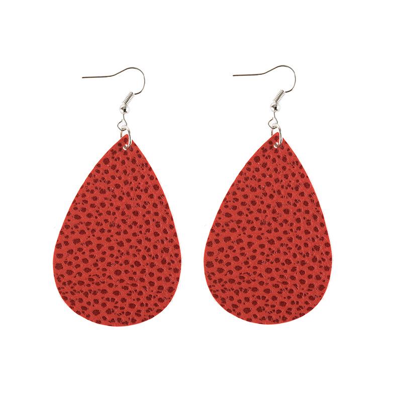 Cross-border Christmas Tree Double-sided PU Leather Teardrop Earrings