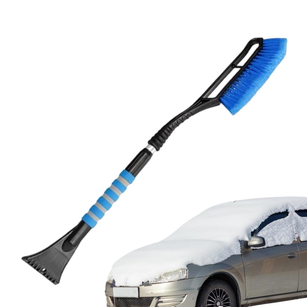 2-in-1 Car Windshield Snow Shovel Ice Scraper 36-inch Extendable Shovel Detachable Windshield Scraper With Bristle Head