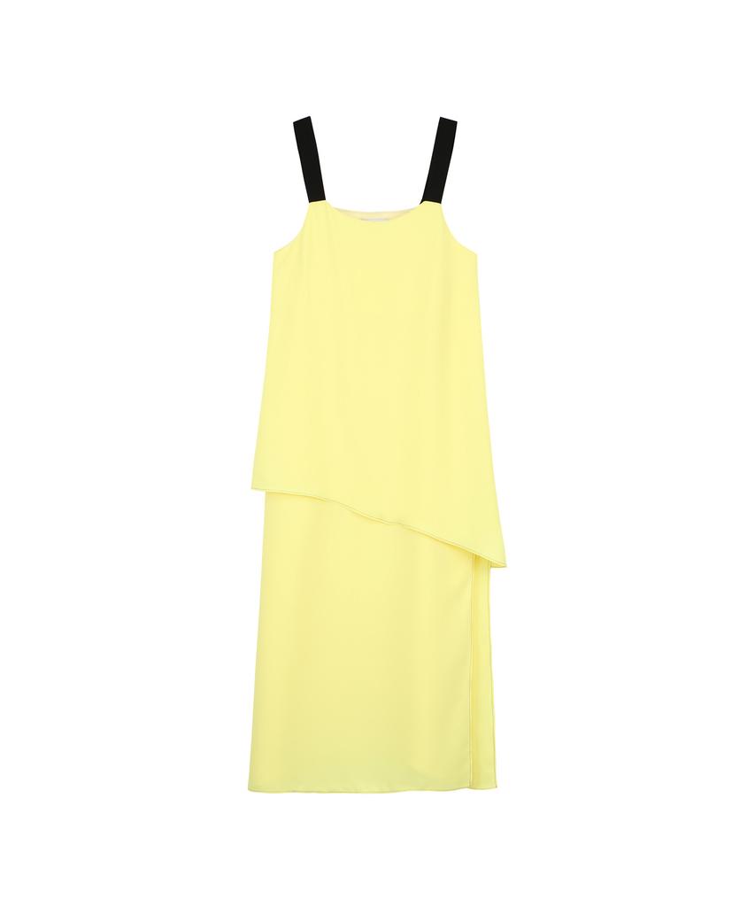 Onneu Unbal Twofold Maxi Dress Light Yellow