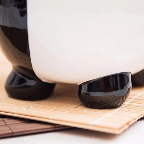 Симпатичная миска для пряжи панды с отверстием, вязаная крючком пряжа ручной работы, держатель для хранения шаров, органайзер, настольное керамическое украшение, аксессуары для вязания крючком