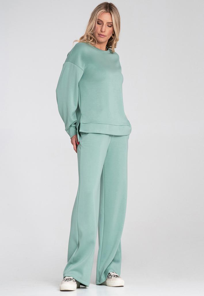 Elegancki Dres Damski - Komplet Bluza I Spodnie - Miętowy M1250 R. S