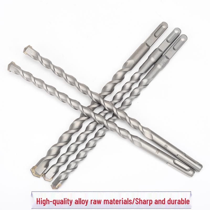 Electric Hammer Drill Bit: Impact, Square Shank (4 Grooves), Round Shank (2 Grooves), Sizes 6, 8, 10, 12, 20*250mm