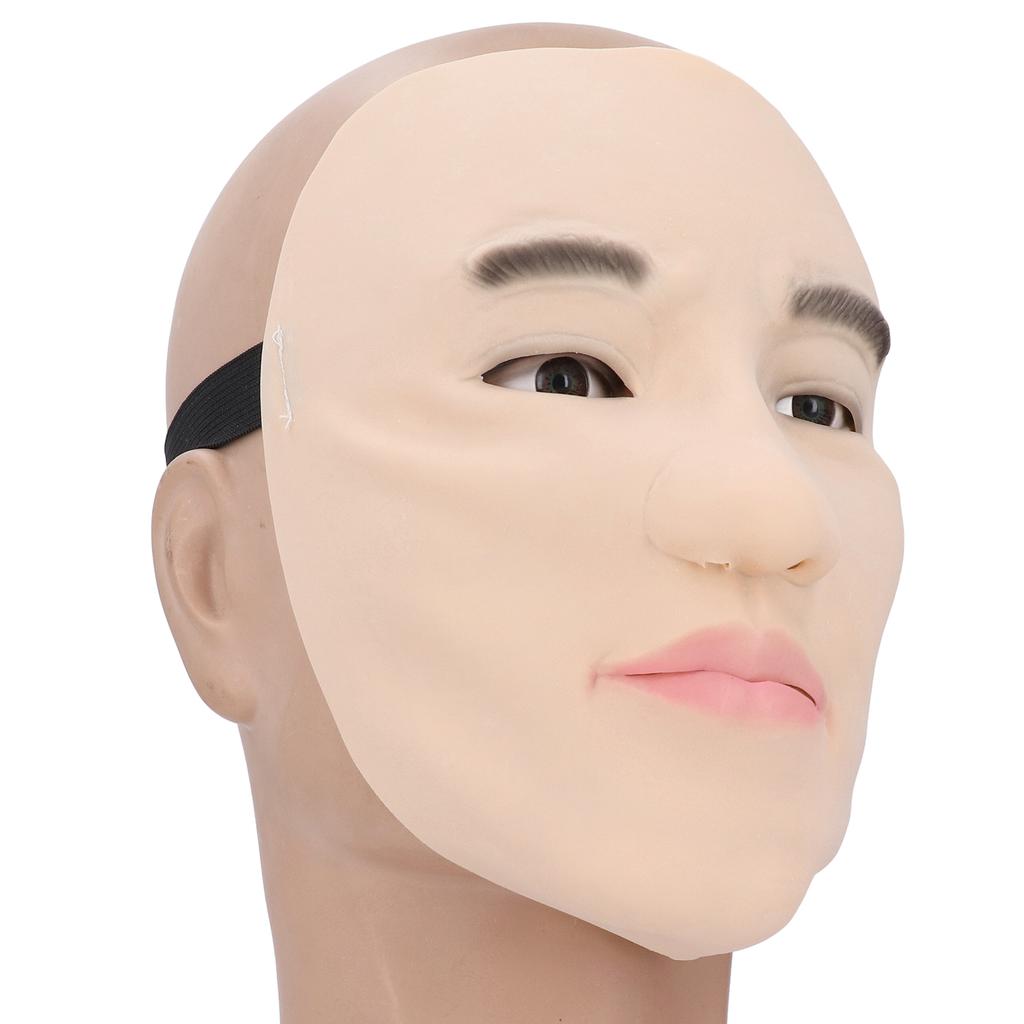 Латексная маска для лица, мягкая эластичная многоразовая, полулицевая, мужская, реалистичная, для косплея, латексная, для вечеринок и вечеринок