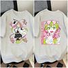 Plus Size Demon Slayer Anime Printed Unisex WomenTshirt Casual Parent Child Tops Fashion Harajuku Style Street Wear Y2K Summer