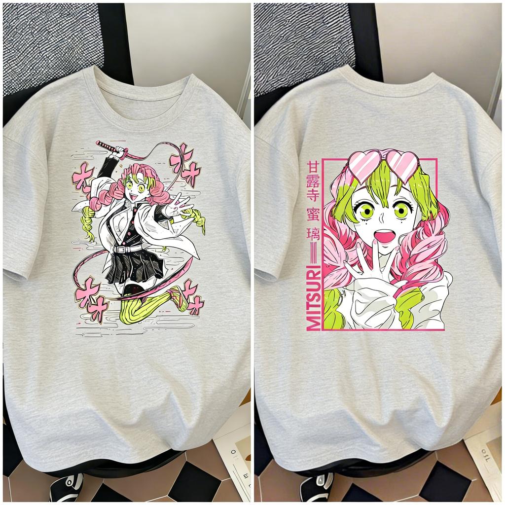 Plus Size Demon Slayer Anime Printed Unisex WomenTshirt Casual Parent Child Tops Fashion Harajuku Style Street Wear Y2K Summer