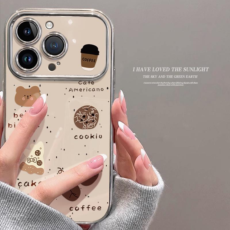 Применимо к чехлу для мобильного телефона Apple 11 iphone11 гальванический мультяшный ins всесторонний 11promax медведь печенье 11