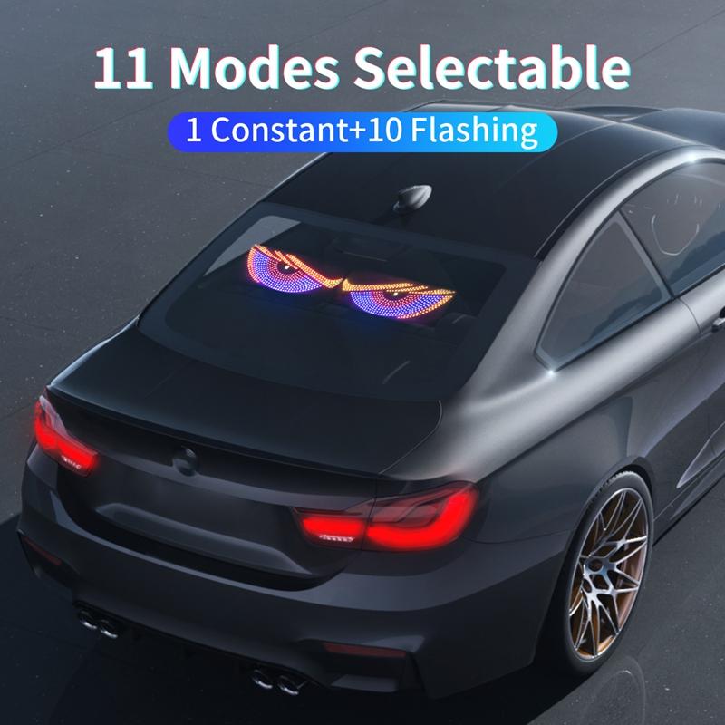 Автомобильный свет «Дьявольский глаз» RGB Динамический «Демонический глаз» Декоративный свет Светодиодный дисплей Декор Пиксельная панель Лобовое стекло USB 5V Многорежимная лампа