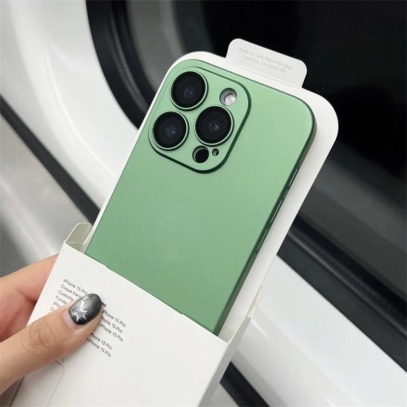 Цветной Ультратонкий Матовый TPU Чехол для For Iphone 16 1 14 Plus 13 12 17 Pro Max Защита Камеры из Стекла Ударопрочный Тонкий Чехол