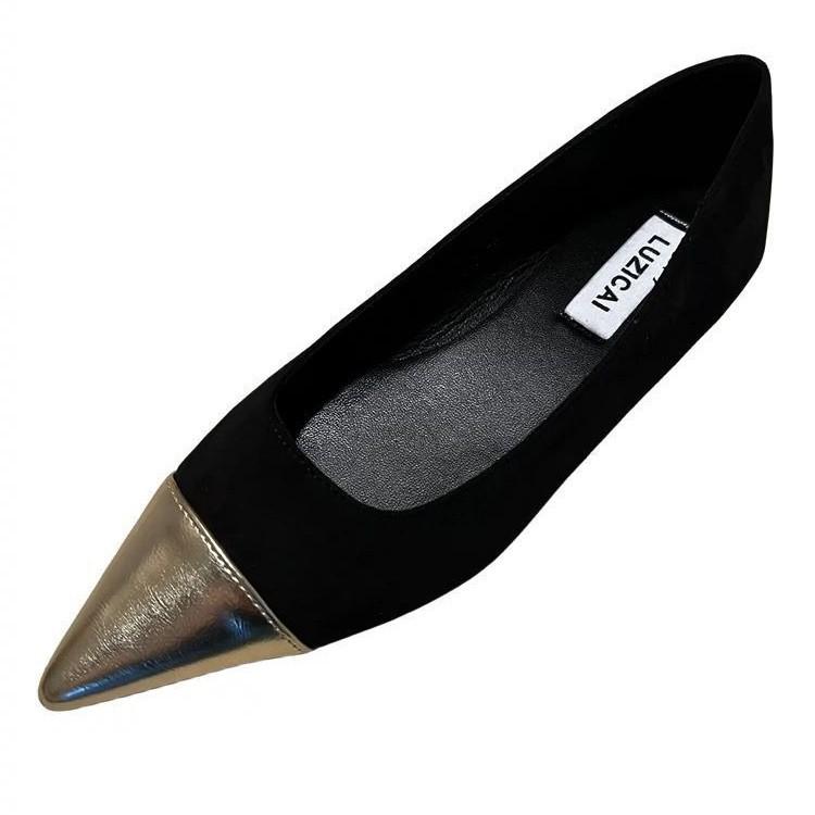 Летние туфли-феи во французском стиле с острым носком на плоской подошве для вечерней юбки 2024 года