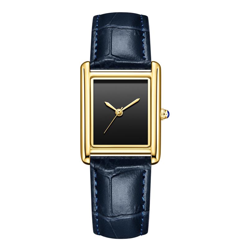 Кожаный ремешок Квадратные Кварцевые Парные Часы: Водонепроницаемый, Простой, Модный дизайн для мужчин и женщин