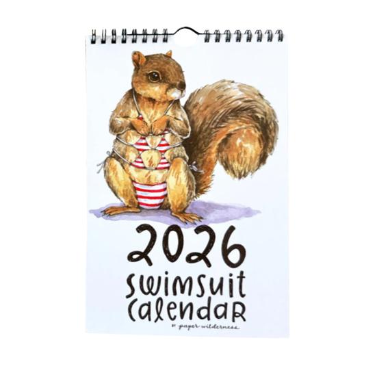 2026 Милые Животные Купальник Настенный Календарь 12-Месячный Подвесной Планировщик Календарь со Смешной Животной Тематикой для Дома