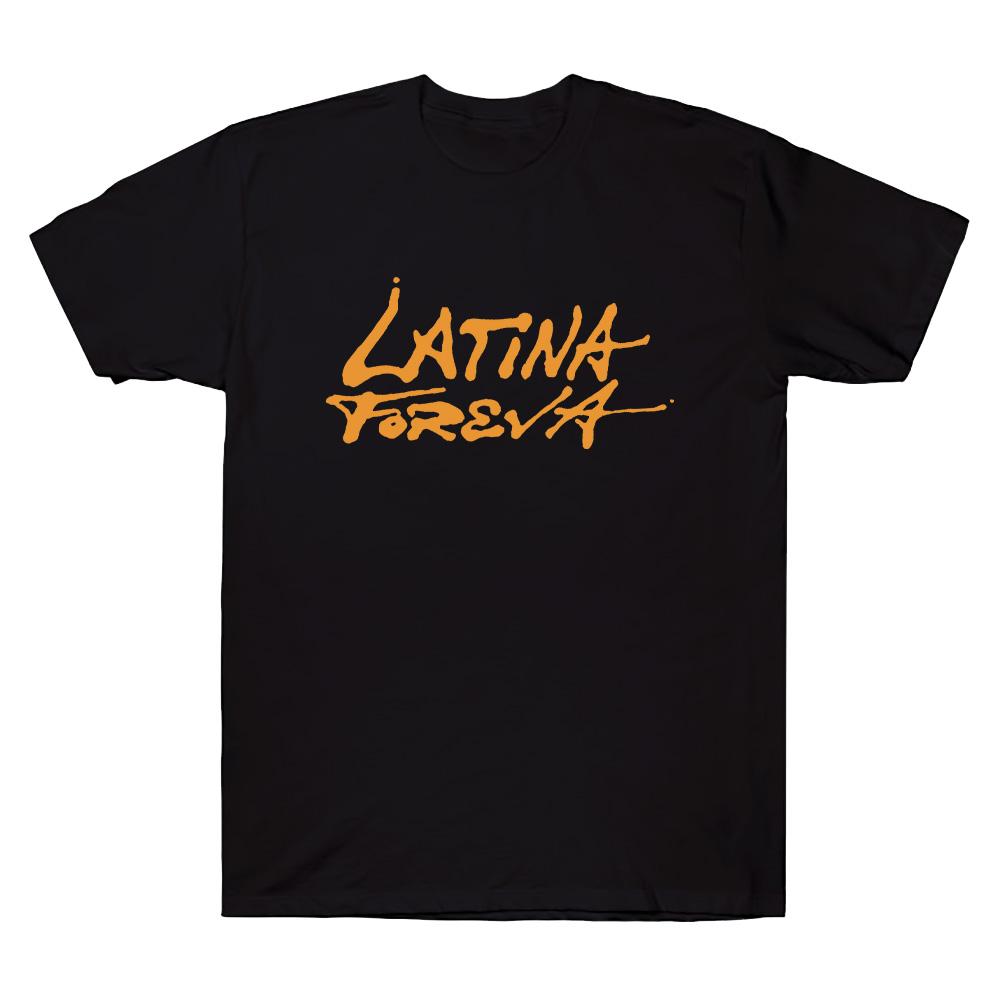 Latina Foreva Футболка Мерч Кароль Джи Футболки Повседневные Женские Мужские Лонгслив С Круглым Вырезом Хлопковая Одежда Хай стрит Свободная Повседневная Футболка