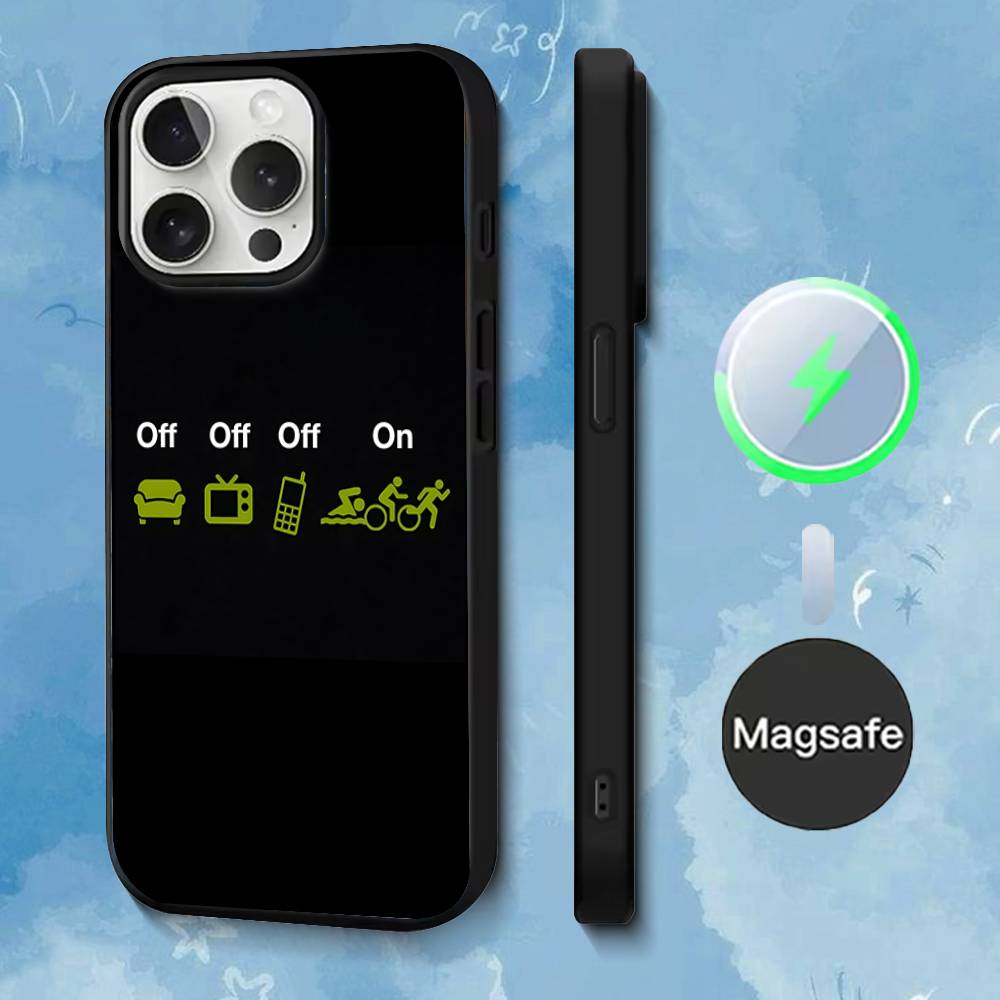 Чехол для телефона Triathlon для iPhone 17,16,15,14,13,12,11,Pro,Max,Plus,Mini,SE4,E Магнитный Magsafe Беспроводная зарядка