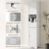 Slim Bathroom Storage Cabinet, with Sensor Lights - White
