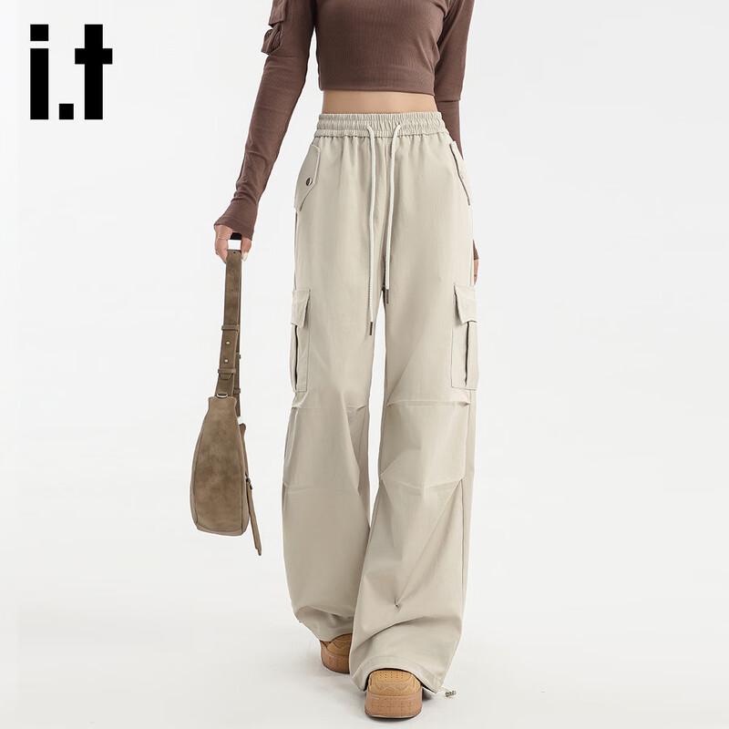 Женские брюки карго Izzue IT с высокой посадкой и широкими штанинами