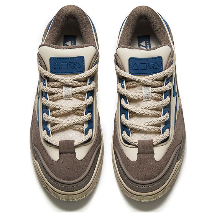 Anta Aojie S удобные универсальные нескользящие износостойкие амортизирующие низкие кроссовки для скейтбординга мужские кроссовки бежевые коричневые синие 112448081-3