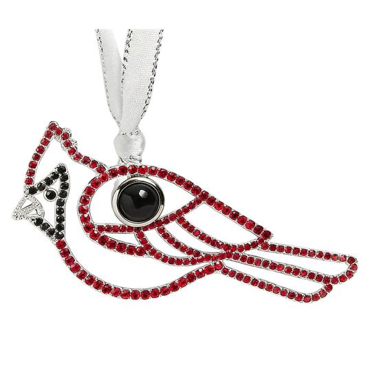 Metal Projection Pendant Christmas Angel Ornament Rhinestone Bird Butterfly Decoration Memory Keepsake Gift for Family Friends Couples Pet Owners