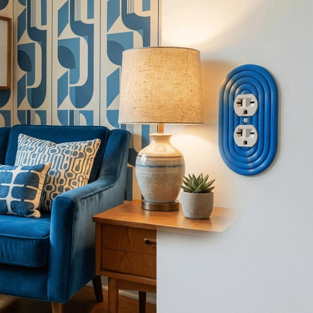Smooth Durable Material Wall Switch Panel Modern Striped Pattern Wall Switch Cover  Kitchen
