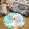 Vintage Round Rainbow Multicolor Rug Mat, Non-Slip Floor Mat for Office