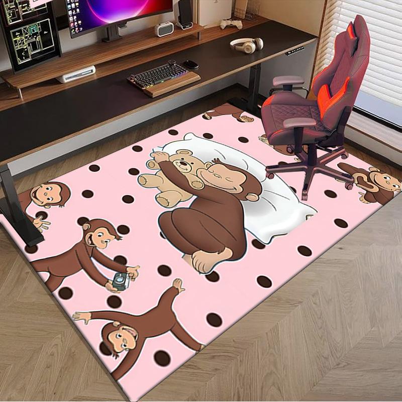 Curious George Flying Kite Area Rug Office rug, Chair Rug, Decor Carpet Livingroom bedroom Mat, Large Size Fan gifts Christmas gifts