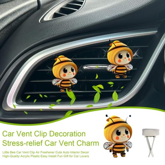 Little Bee Car Vent Clip Air Freshener Cute Auto Interior Perfume Holder