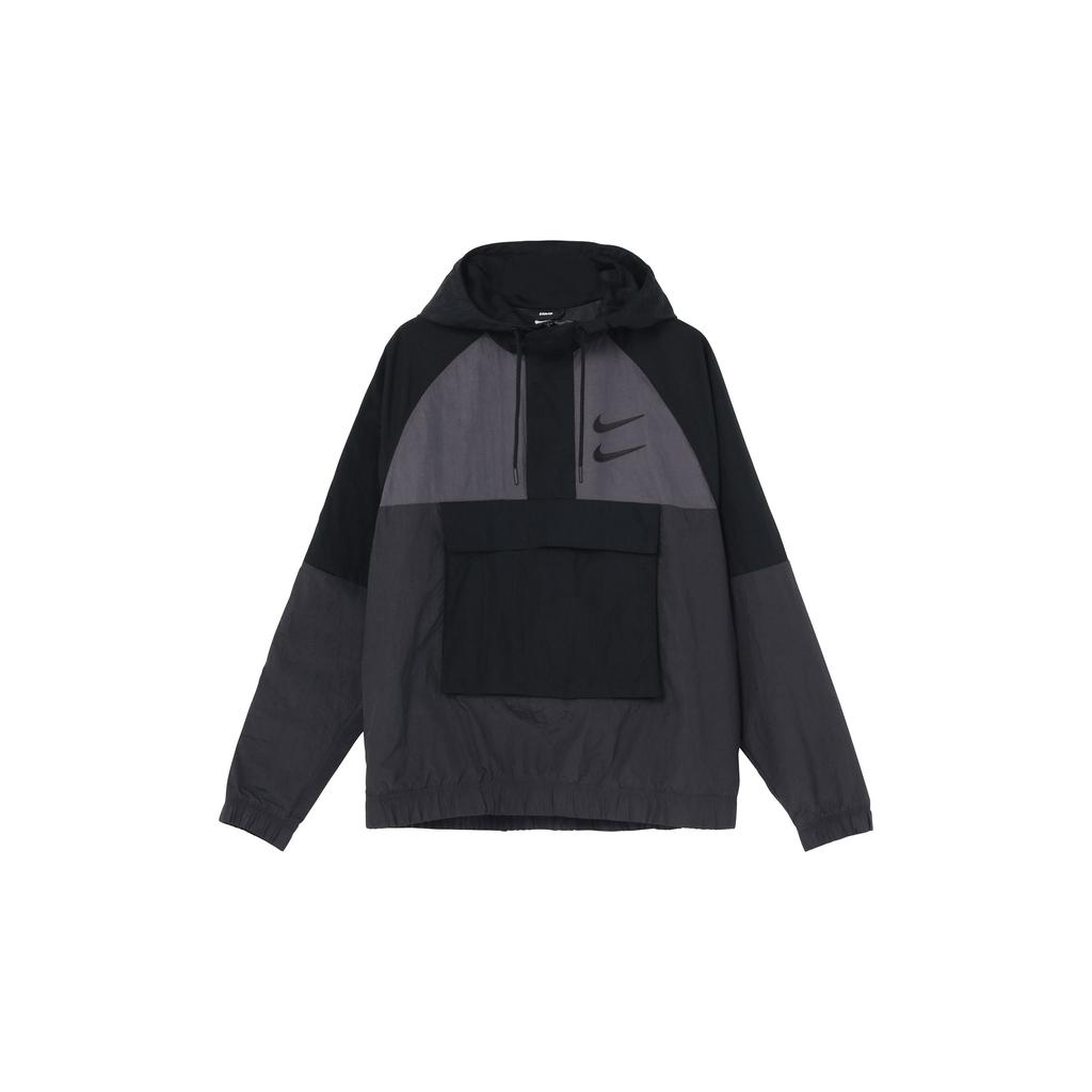 nike swoosh woven jacket in black