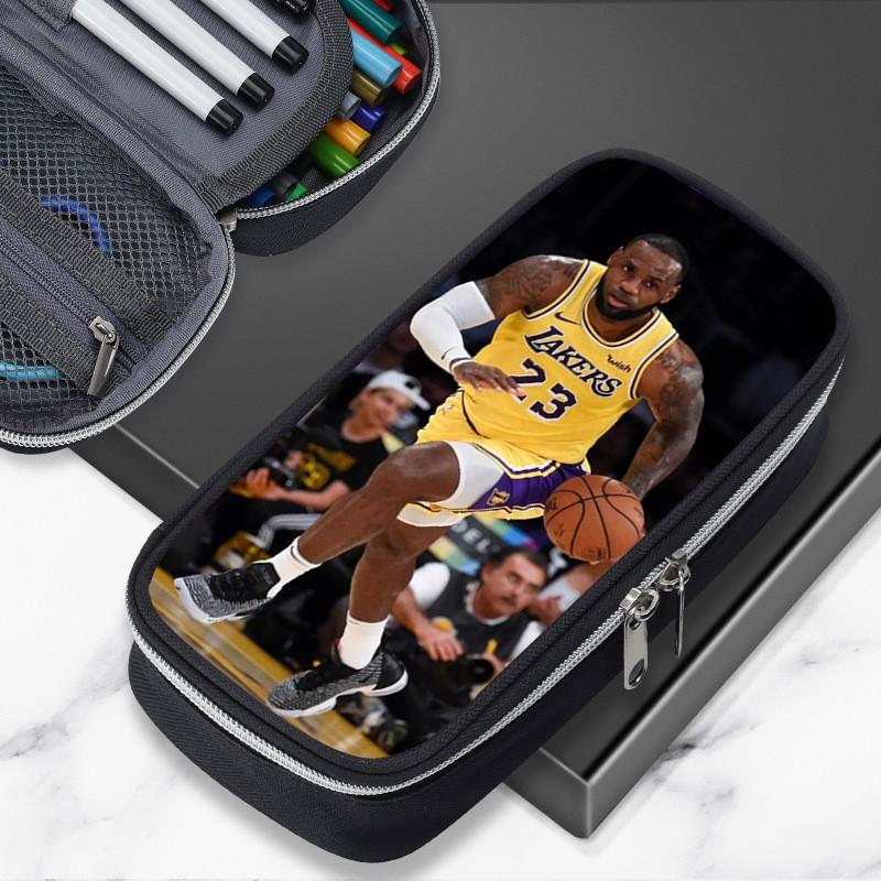 Cartoon NBA Basketball Star Stephen Curry Inspired Pencil Case Kids Boys Girls Large Capacity School Organizer