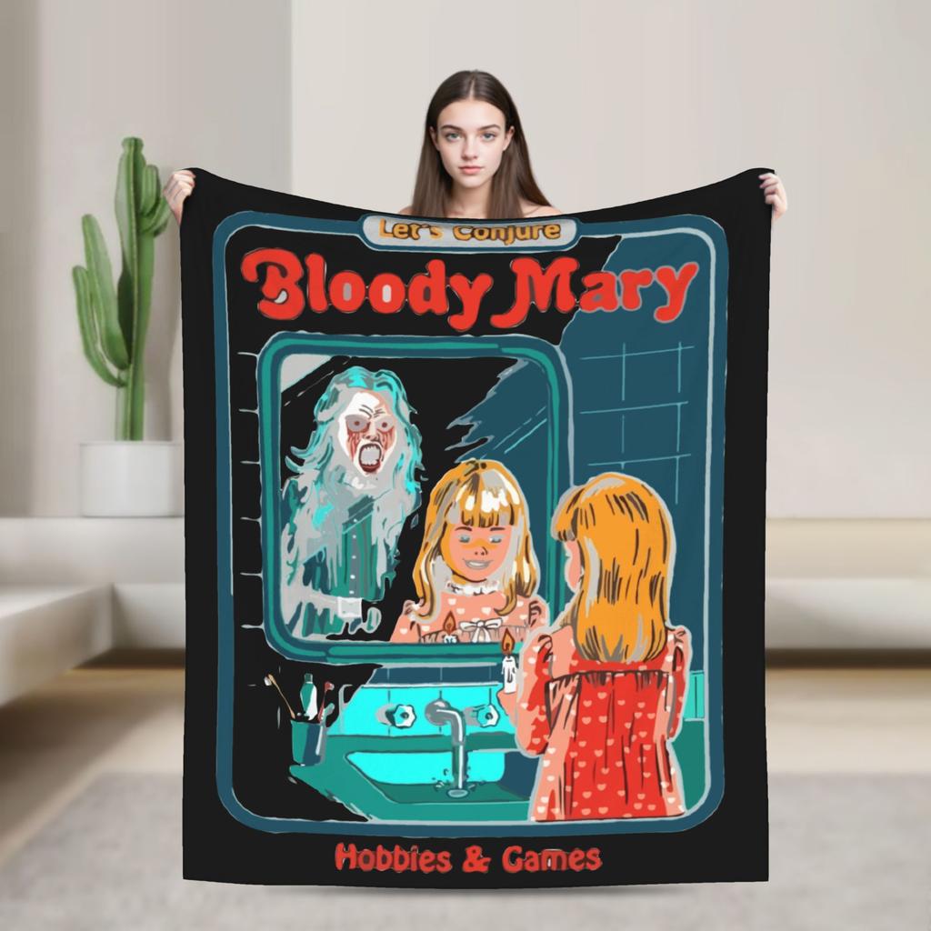 Trust in God Knitted Blanket Flannel Horror Halloween Cthulhu Lovecraft Occult Thin Throw Blanket for Home Couch Bedroom Quilt