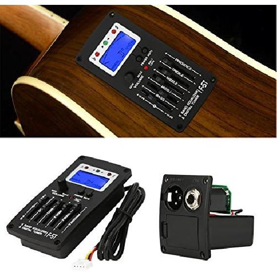 Guitar Pick Up F-5T 5Band Equalizer, Preamp Amplifier Tuner Digital Tuner Pickup for Electric Acoustic Classic Guitar for Electric Acoustic and