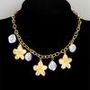 Барочное statement-ожерелье из искусственного жемчуга с винтажным цветочным кулоном, нерегулярная натуральная жемчужная цепочка для женщин, элегантное сплавное украшение для вечеринки, на каждый день