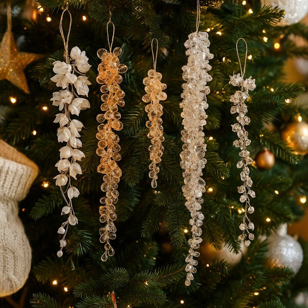 Виноградная Рождественская Подвеска-Сосулька Реалистичное Украшение для Рождественской Елки Блестящие Рождественские Ветки Домашний Декор