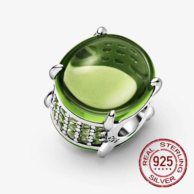 925 Sterling Silver Green Series Flower Tree Apple Pendant Diy Fine Beads Fit Original Fashion Charms Bracelet Women Jewelry