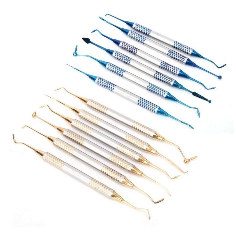 6 шт./компл., стоматологический инструмент, композитный шпатель для заполнения смолы, наполнитель с титановым покрытием