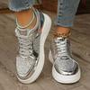 Fashion Thick-soled Sequin Sneakers 2024 Spring and Autumn Trend Fashion Increased Casual Lightweight Comfortable Couple Sneakers