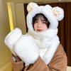 Scarf, Female Winter Bear with Hat, Korean Version of Cute Winter Integrated Thermal Gloves, Three Plush Scarves