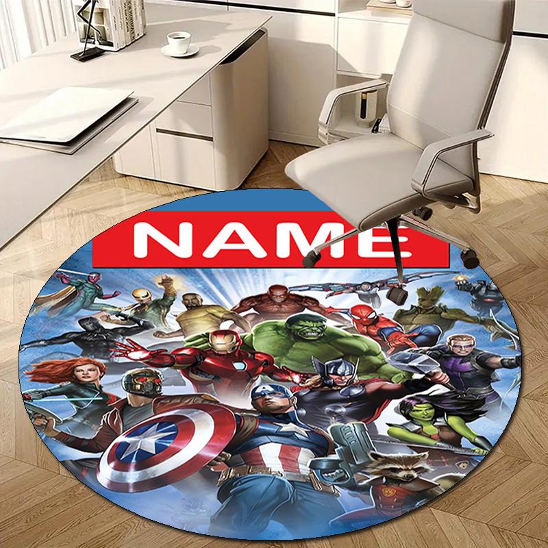 Personalized M-Marvel Round Chair Office Rug - Perfect for Mat, Office Chair & More - Ideal Gift for Birthdays and Holidays
