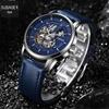 Oubaoer Men's Automatic Skeleton Watch - Fashionable Casual Mechanical Timepiece