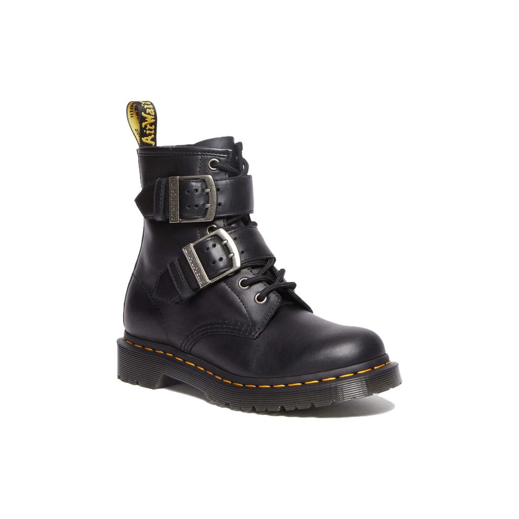 Dr. Martens Dr.Martens 1460 Buckle Pull Up Leather Lace Up Boots 'Black Silver' Unisex 31033001