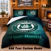 Plymouth Argyle FC Pattern Bedding 3Pcs Set Custom Name, Bed Sheet And Pillowcases For Home Bedroom